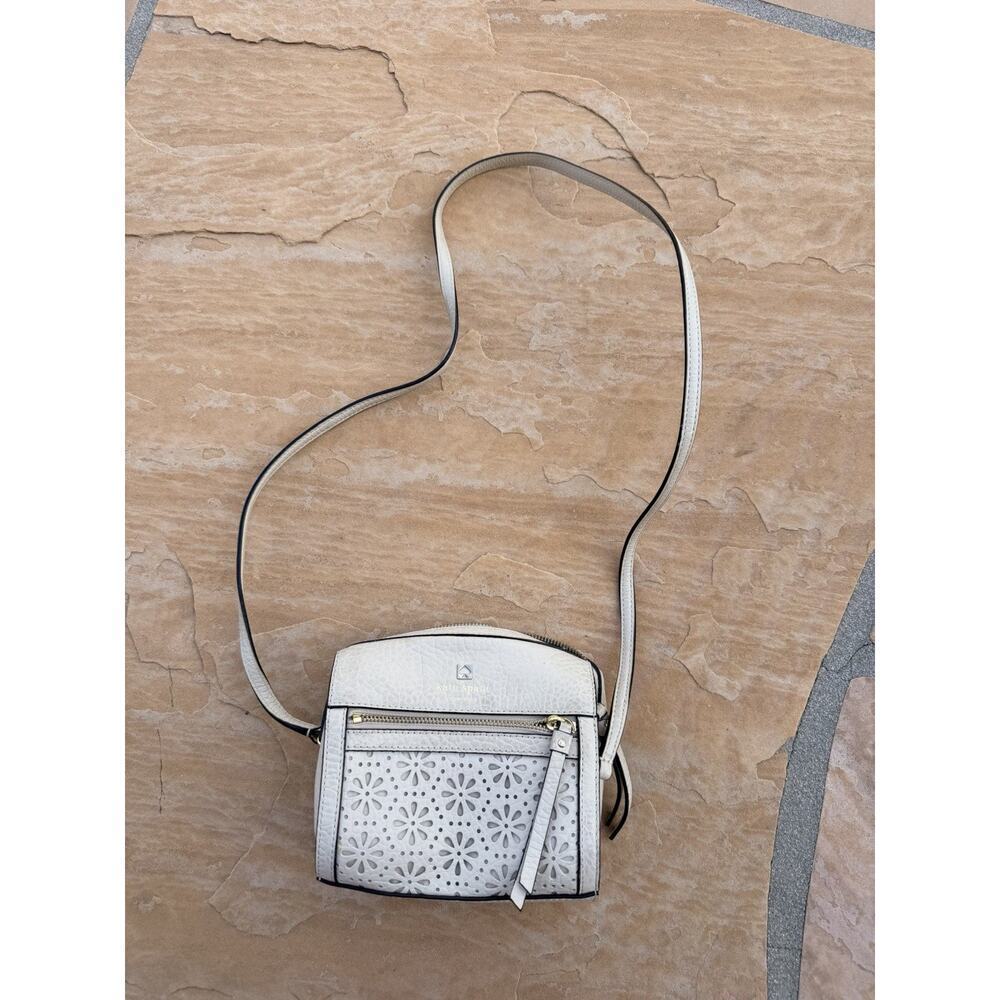 Kate Spade Perri Lane Bubbles Reidy Crossbody Shoulder Bag Purse Ivory Cutout CL